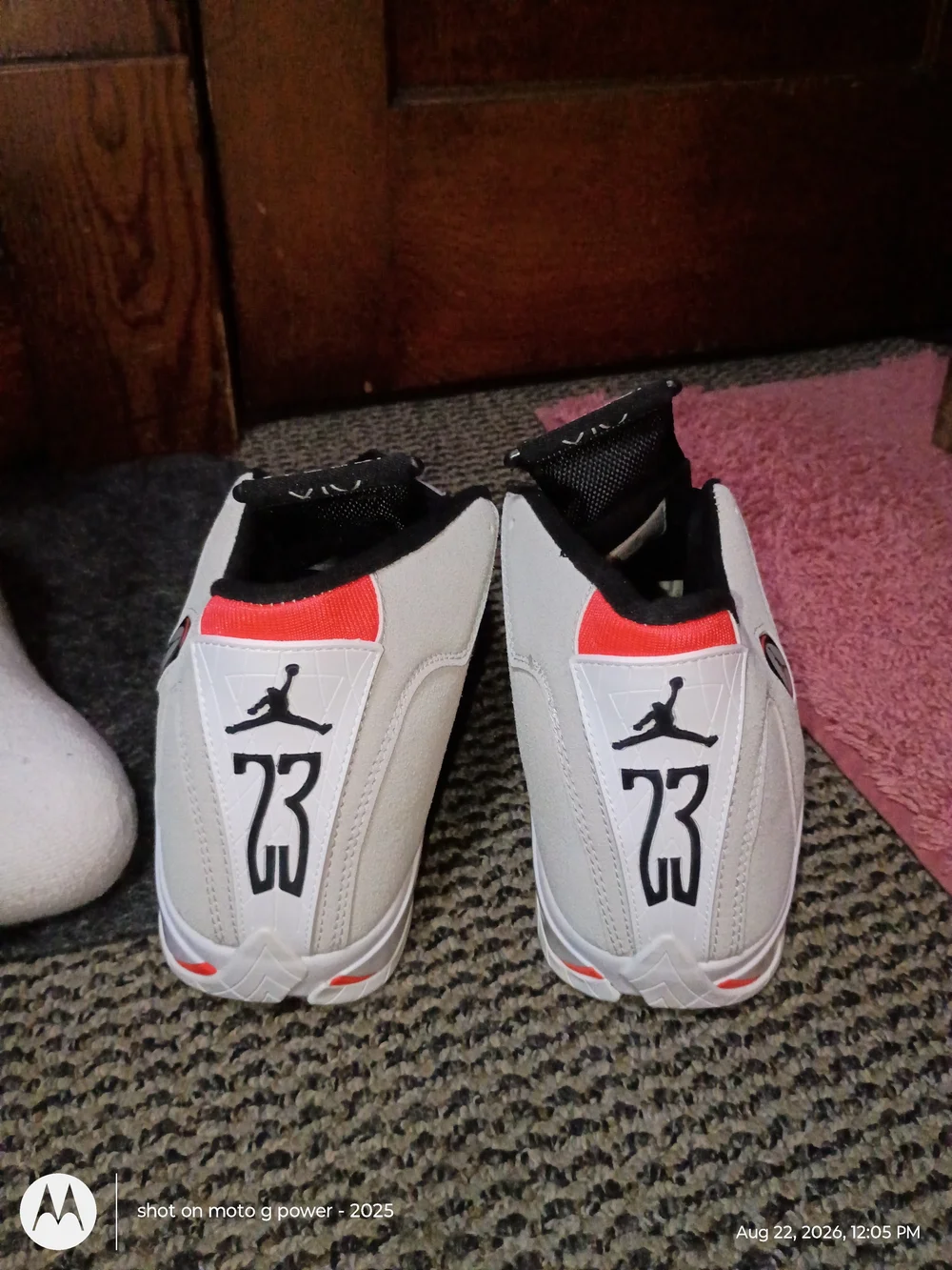 Jordan  14s Men's Cream  and Black Athletic Shoes